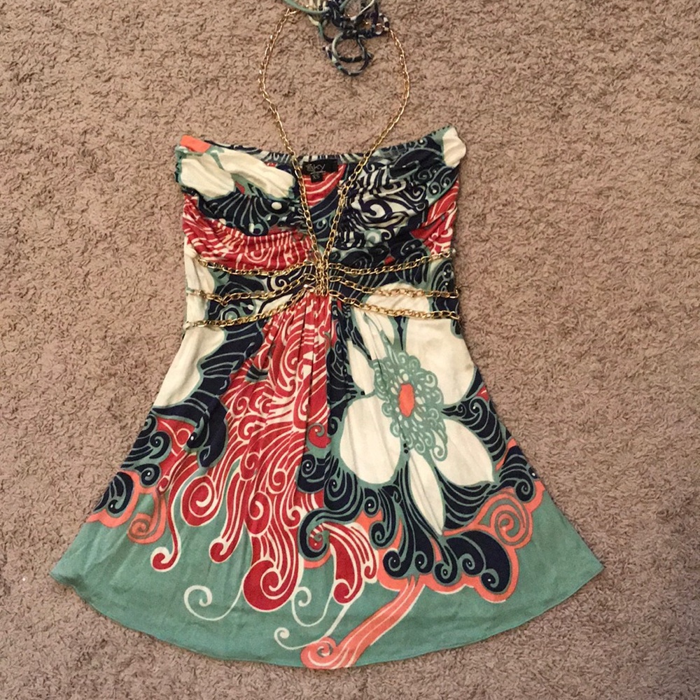 Sky gold halter